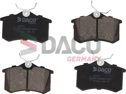 DACO Germany 320201 - Тормозные колодки, дисковые, комплект autospares.lv