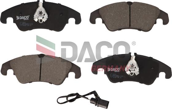 DACO Germany 320211 - Тормозные колодки, дисковые, комплект autospares.lv