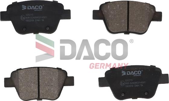 DACO Germany 320213 - Тормозные колодки, дисковые, комплект autospares.lv