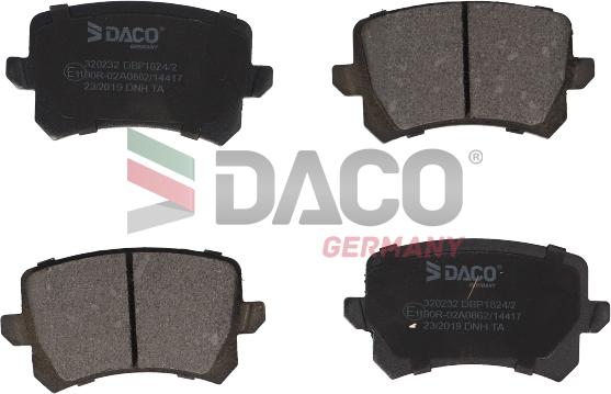 DACO Germany 320232 - Тормозные колодки, дисковые, комплект autospares.lv