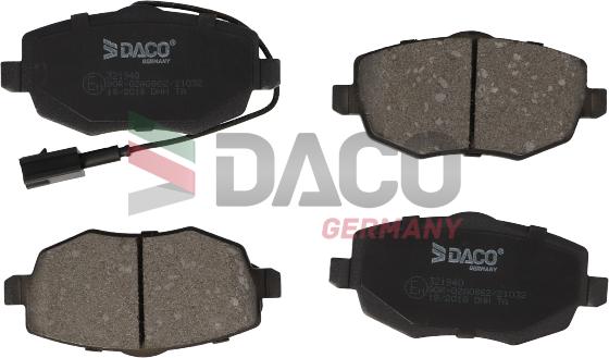 DACO Germany 321940 - Тормозные колодки, дисковые, комплект autospares.lv