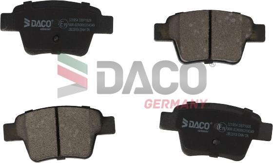 DACO Germany 321954 - Тормозные колодки, дисковые, комплект autospares.lv