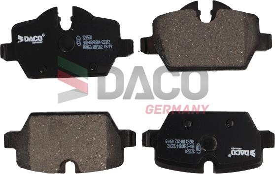 DACO Germany 321530 - Тормозные колодки, дисковые, комплект autospares.lv