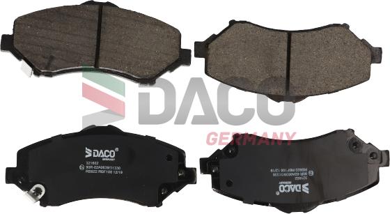 DACO Germany 321602 - Тормозные колодки, дисковые, комплект autospares.lv