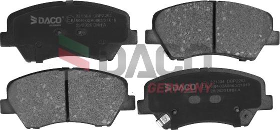 DACO Germany 321304 - Тормозные колодки, дисковые, комплект autospares.lv