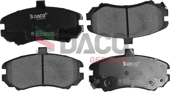 DACO Germany 321307 - Тормозные колодки, дисковые, комплект autospares.lv