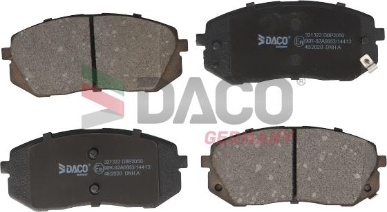 DACO Germany 321322 - Тормозные колодки, дисковые, комплект autospares.lv