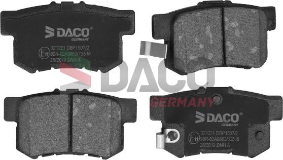 DACO Germany 321221 - Тормозные колодки, дисковые, комплект autospares.lv