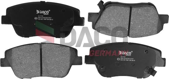 DACO Germany 321733 - Тормозные колодки, дисковые, комплект autospares.lv