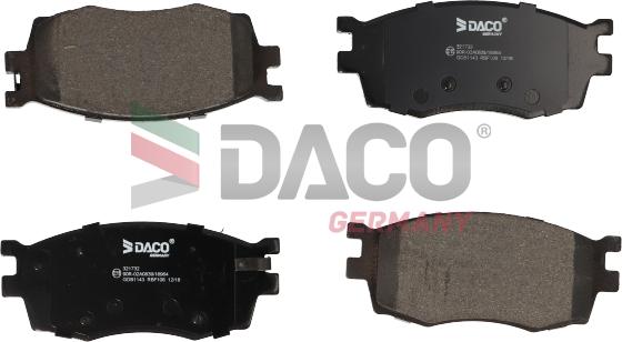 DACO Germany 321732 - Тормозные колодки, дисковые, комплект autospares.lv