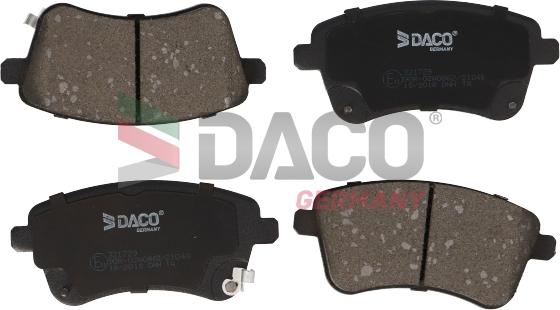 DACO Germany 321729 - Тормозные колодки, дисковые, комплект autospares.lv