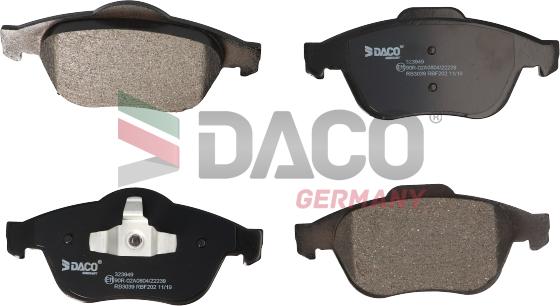 DACO Germany 323949 - Тормозные колодки, дисковые, комплект autospares.lv