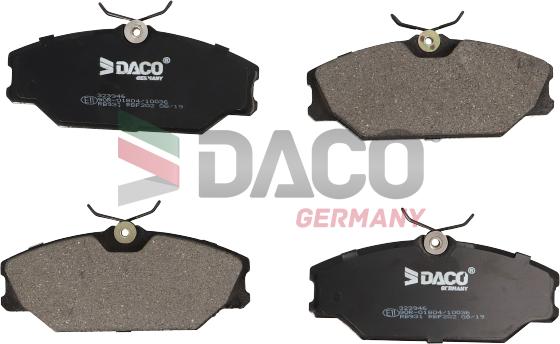 DACO Germany 323946 - Тормозные колодки, дисковые, комплект autospares.lv