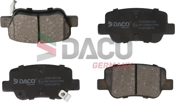 DACO Germany 323904 - Тормозные колодки, дисковые, комплект autospares.lv