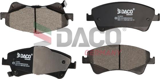 DACO Germany 323903 - Тормозные колодки, дисковые, комплект autospares.lv