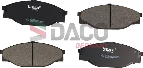 DACO Germany 323907 - Тормозные колодки, дисковые, комплект autospares.lv