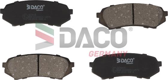 DACO Germany 323918 - Тормозные колодки, дисковые, комплект autospares.lv