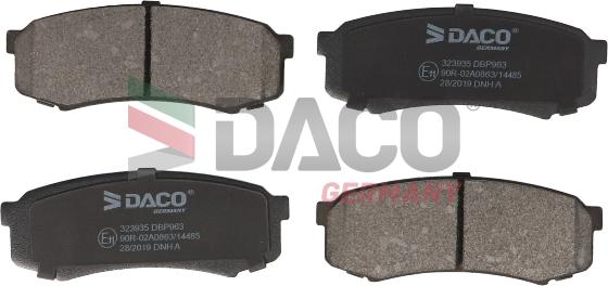 DACO Germany 323935 - Тормозные колодки, дисковые, комплект autospares.lv