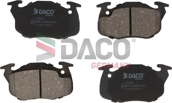 DACO Germany 323920 - Тормозные колодки, дисковые, комплект autospares.lv