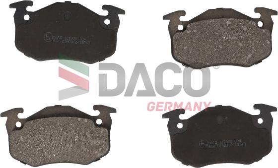 DACO Germany 323928 - Тормозные колодки, дисковые, комплект autospares.lv