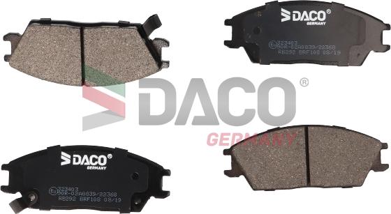 DACO Germany 323403 - Тормозные колодки, дисковые, комплект autospares.lv