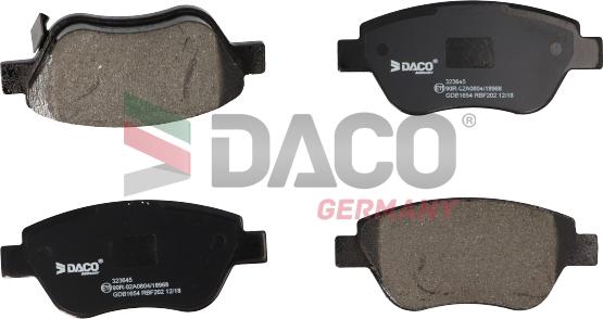 DACO Germany 323645 - Тормозные колодки, дисковые, комплект autospares.lv