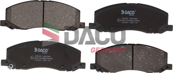 DACO Germany 323640 - Тормозные колодки, дисковые, комплект autospares.lv