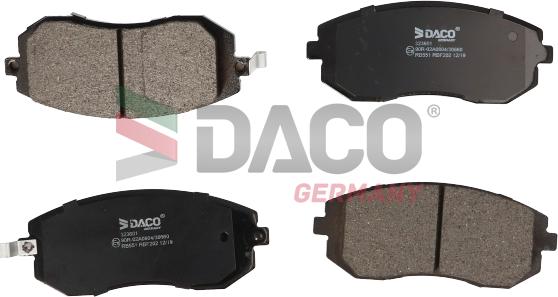 DACO Germany 323601 - Тормозные колодки, дисковые, комплект autospares.lv