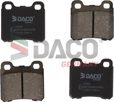 DACO Germany 323608 - Тормозные колодки, дисковые, комплект autospares.lv