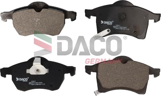 DACO Germany 323617 - Тормозные колодки, дисковые, комплект autospares.lv