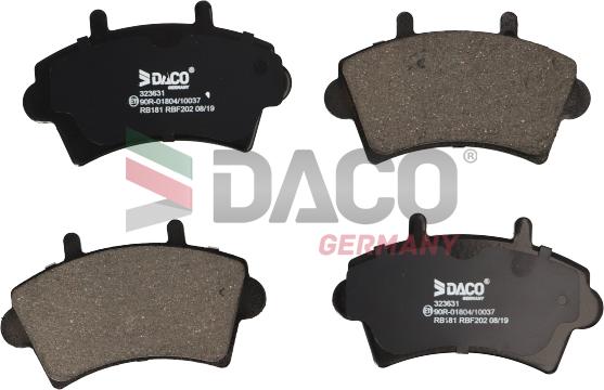 DACO Germany 323631 - Тормозные колодки, дисковые, комплект autospares.lv