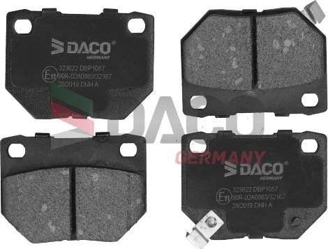 DACO Germany 323622 - Тормозные колодки, дисковые, комплект autospares.lv