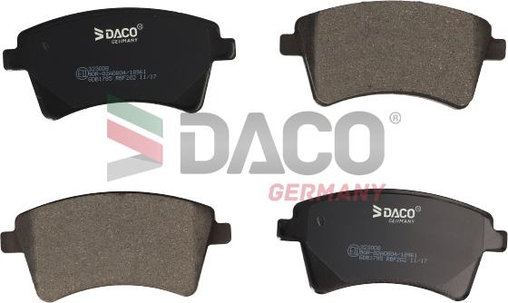 DACO Germany 323008 - Тормозные колодки, дисковые, комплект autospares.lv