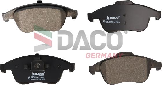 DACO Germany 323019 - Тормозные колодки, дисковые, комплект autospares.lv