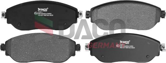 DACO Germany 323011 - Тормозные колодки, дисковые, комплект autospares.lv