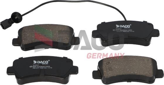 DACO Germany 323027 - Тормозные колодки, дисковые, комплект autospares.lv