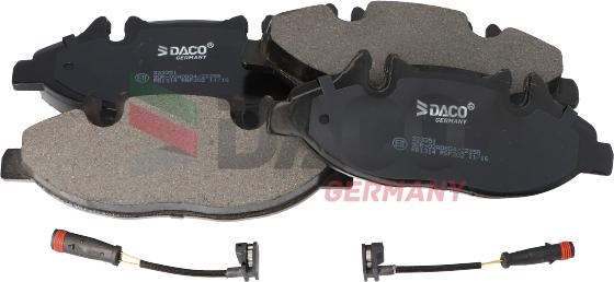 DACO Germany 323351 - Тормозные колодки, дисковые, комплект autospares.lv