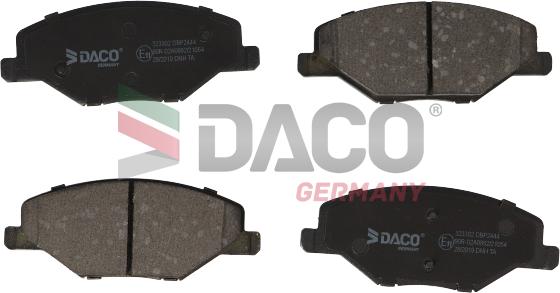 DACO Germany 323302 - Тормозные колодки, дисковые, комплект autospares.lv