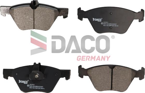 DACO Germany 323331 - Тормозные колодки, дисковые, комплект autospares.lv