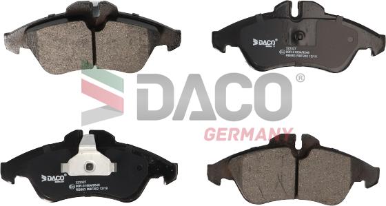 DACO Germany 323327 - Тормозные колодки, дисковые, комплект autospares.lv