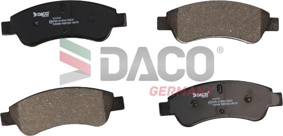 DACO Germany 323741 - Тормозные колодки, дисковые, комплект autospares.lv