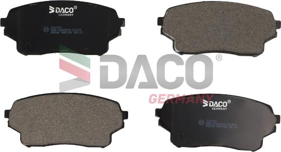 DACO Germany 323702 - Тормозные колодки, дисковые, комплект autospares.lv