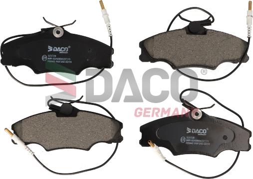 DACO Germany 323729 - Тормозные колодки, дисковые, комплект autospares.lv