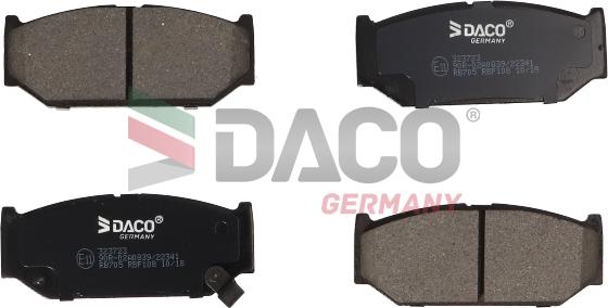 DACO Germany 323723 - Тормозные колодки, дисковые, комплект autospares.lv