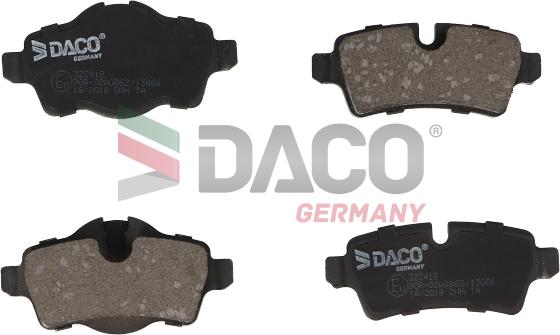 DACO Germany 322418 - Тормозные колодки, дисковые, комплект autospares.lv