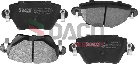 DACO Germany 322554 - Тормозные колодки, дисковые, комплект autospares.lv