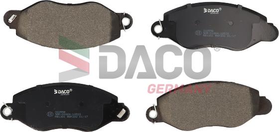 DACO Germany 322558 - Тормозные колодки, дисковые, комплект autospares.lv