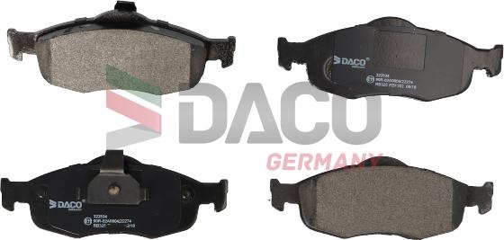 DACO Germany 322534 - Тормозные колодки, дисковые, комплект autospares.lv