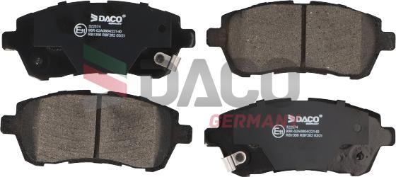 DACO Germany 322574 - Тормозные колодки, дисковые, комплект autospares.lv