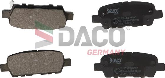 DACO Germany 322605 - Тормозные колодки, дисковые, комплект autospares.lv